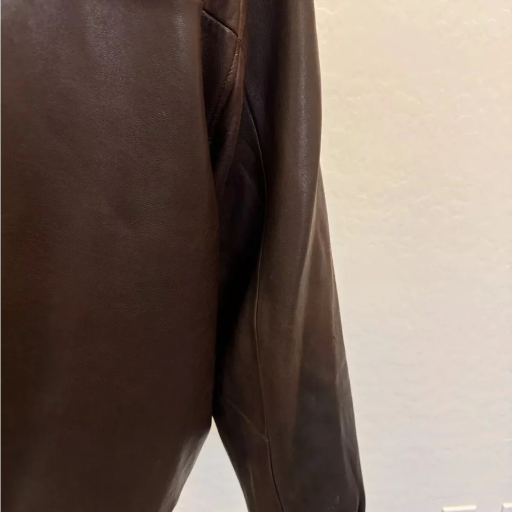 Polo by Ralph Lauren Vintage Biswing Leather Bomber Jacket in Brown Size L - Picture 8 of 16